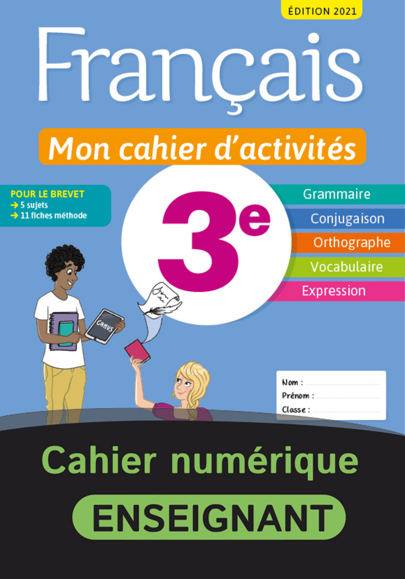 Manuel De Français 3eme En Ligne Français - Mon cahier d'activités 3e - Cahier numérique enseignant -  9782091319162 | Éditions Nathan