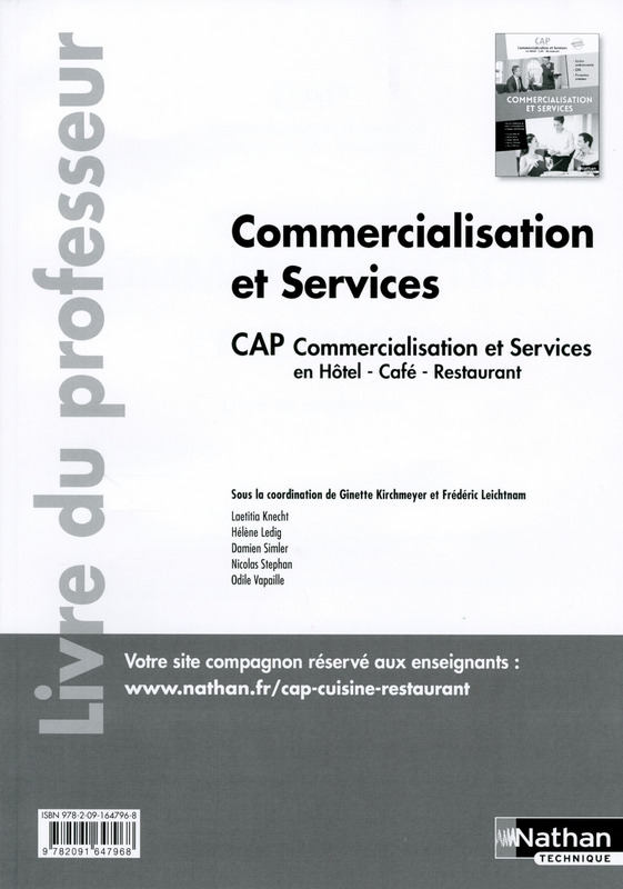 Commercialisation et Services CAP Commercialisation et Services en HCR 