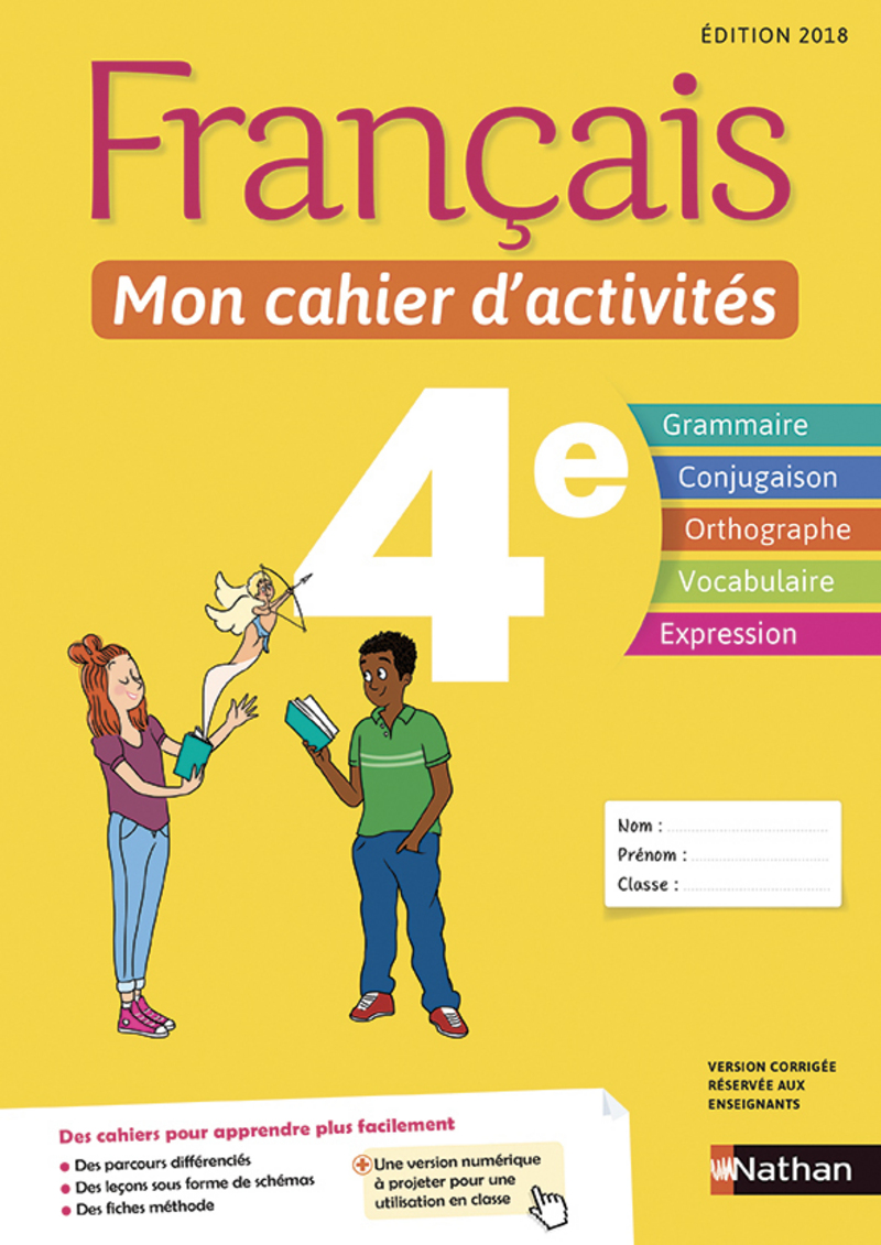 Manuel De Français 4ème En Ligne Gratuit cahier d’activité français 4ème – cahier de français 4ème correction