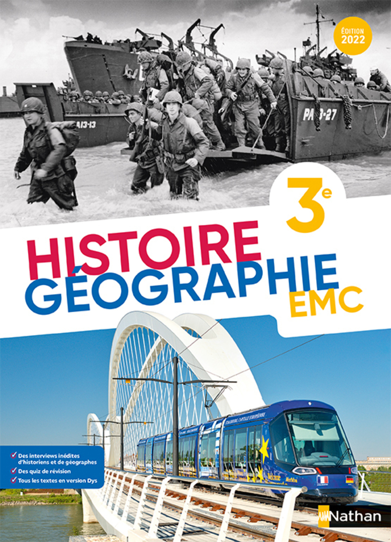 Manuel Histoire Geo 3eme En Ligne Histoire-Géographie EMC 3e - Livre de l'élève - 9782091725512 | Éditions  Nathan