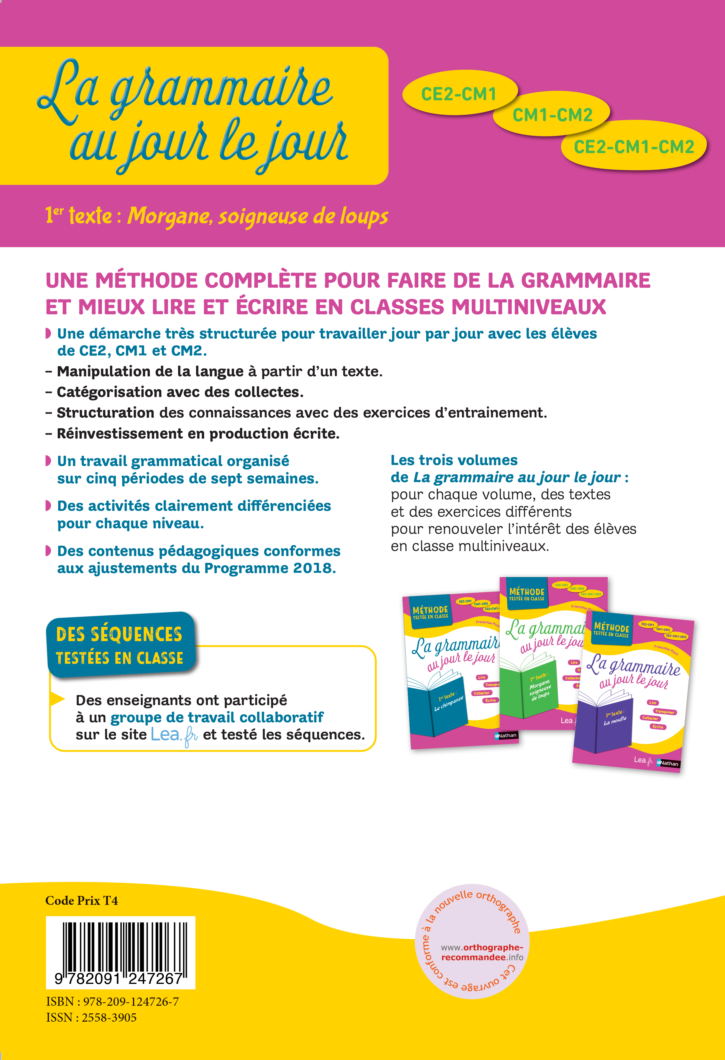 La Grammaire Au Jour Le Jour Morgane Edition Ce2 Cm1 Cm2 Lire Transposer Collecter Ecrire Livre De Pedagogie Editions Nathan