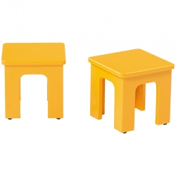 Tabourets orange Vitamine - Lot de 2