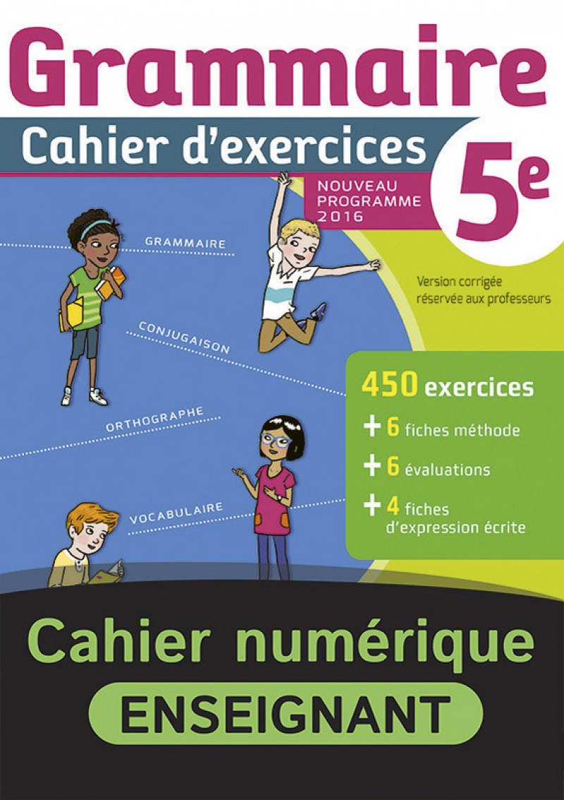 Cahier de Grammaire 5e - Cahier numérique enseignant - 9782091123813