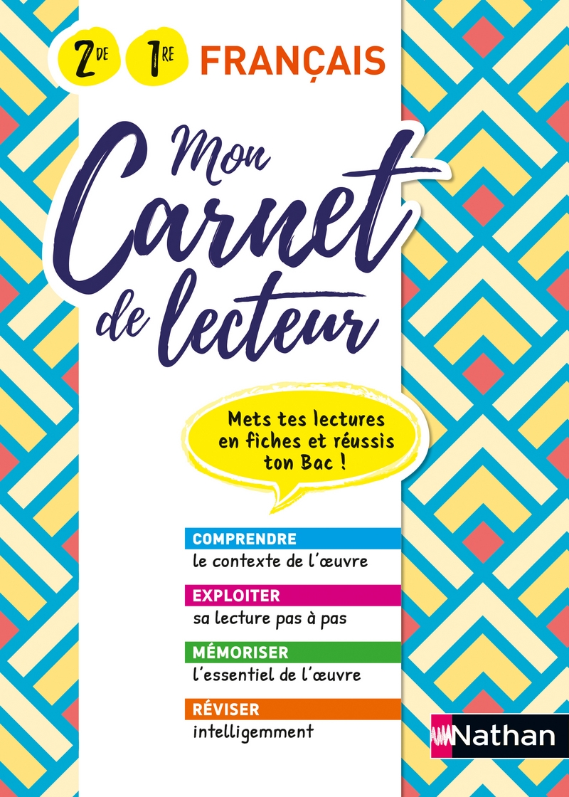 Carnet Culturel Page De Garde Mon carnet de lecteur - Français - 2de / 1re - Livre parascolaire -  9782091671932 | Éditions Nathan