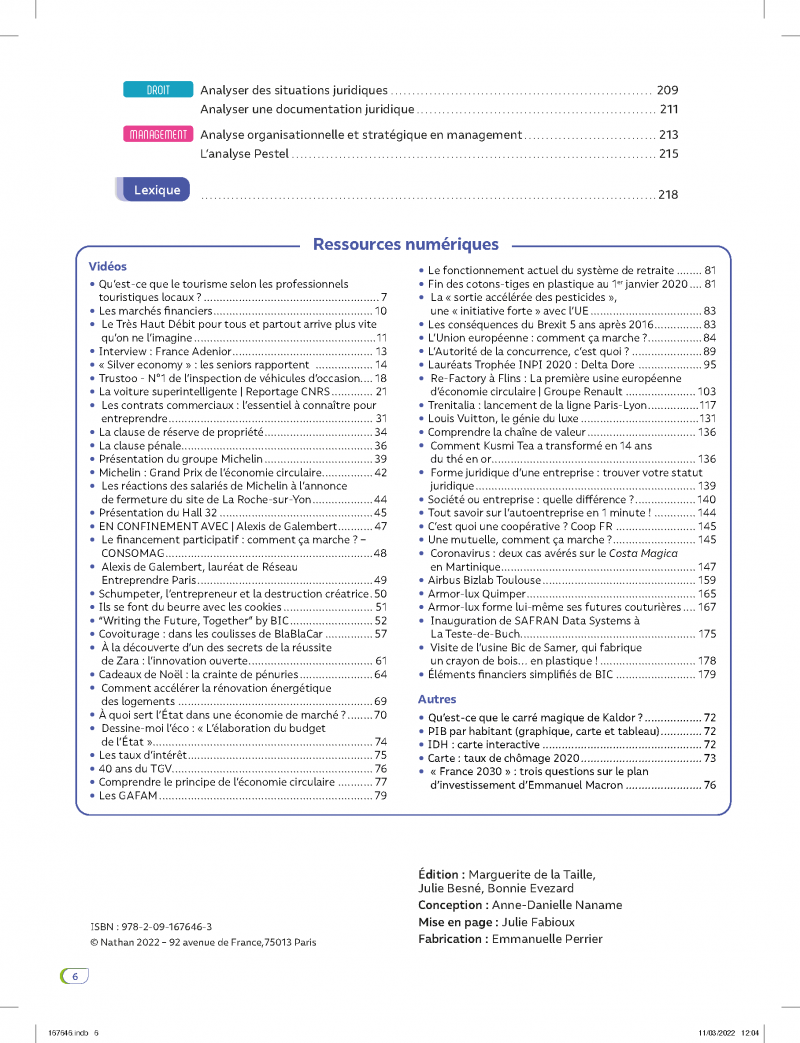 Culture économique juridique et managériale - BTS 2 (CEJM) Livre + licence  élève - 2022