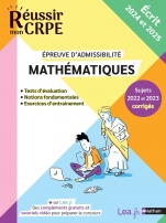 Ebook - CRPE 2024-2025 Mathématiques écrit épreuve d'admissibilité + sujets corrigés et ressources en ligne