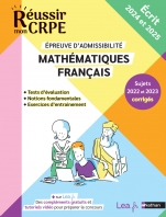 Ebook - CRPE 2024-2025 Mathématiques & Français admissibilité + sujets corrigés et ressources en ligne