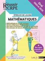 Ebook - Réussir mon CRPE Mathématiques Oral 2024 et 2025 - Epreuve de leçon - Compléments et tutoriels en ligne inclus + Offerts des contenus numériques pour préparer le concours