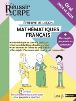 Réussir mon CRPE Français/Maths oraux 2024 et 2025 épreuves de leçon + Offerts, des contenus numériques pour préparer le concours