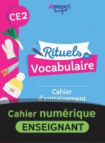 Rituels de vocabulaire - Cahier d'entrainement CE2 - Numérique enseignant